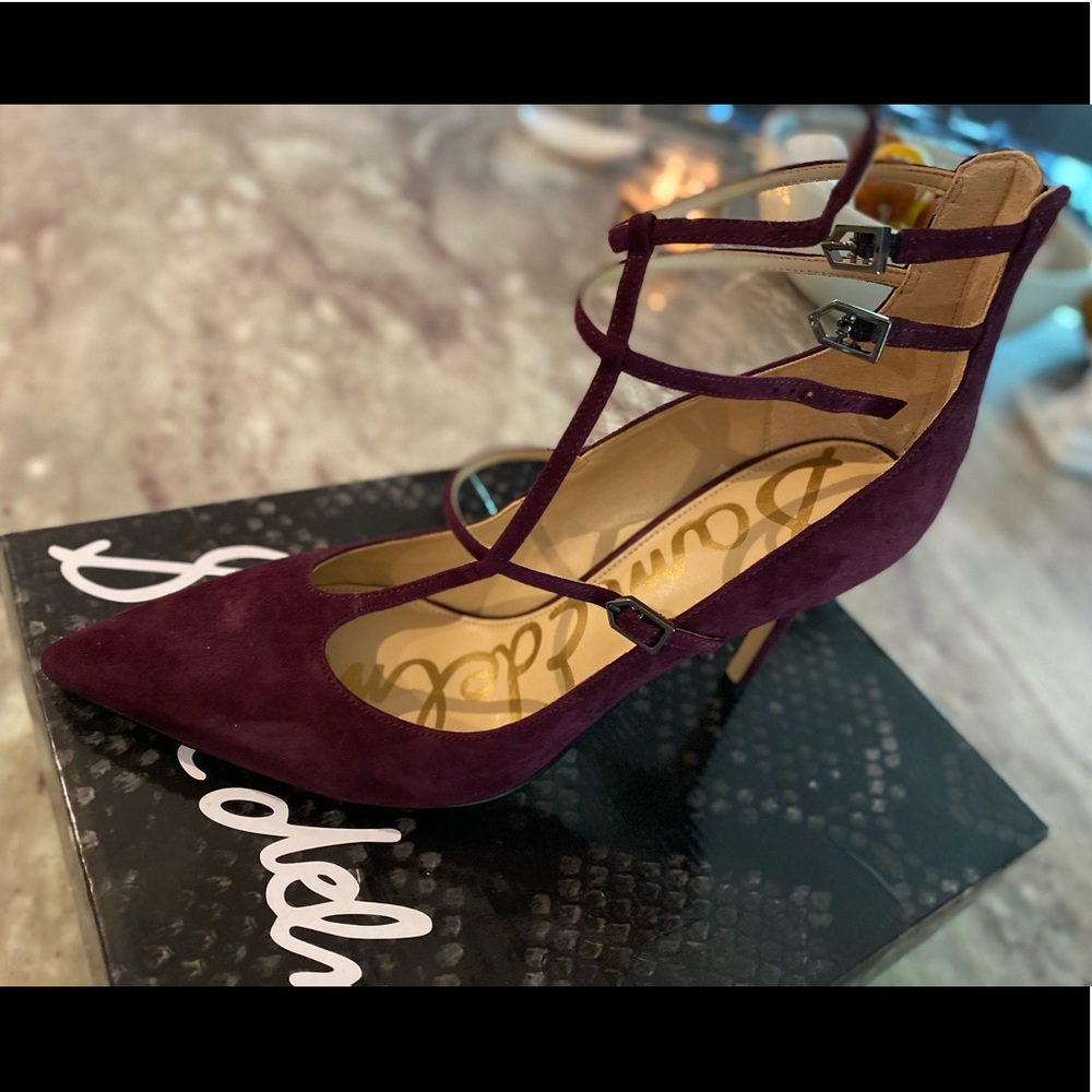 Sam Edelman Hayes heels in wine suede